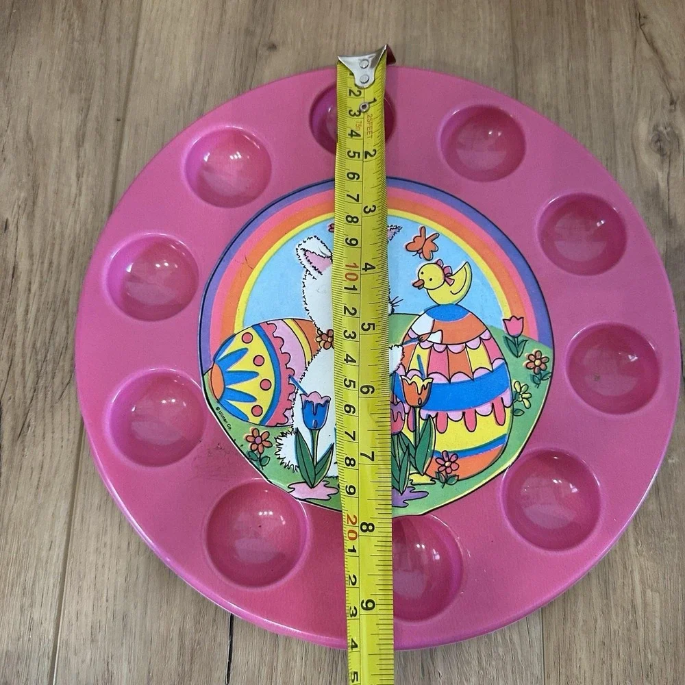 Vintage Ullmanware Easter Egg Tray Pink Plastic Bunny Tray Holds 10‎ Eggs Chick